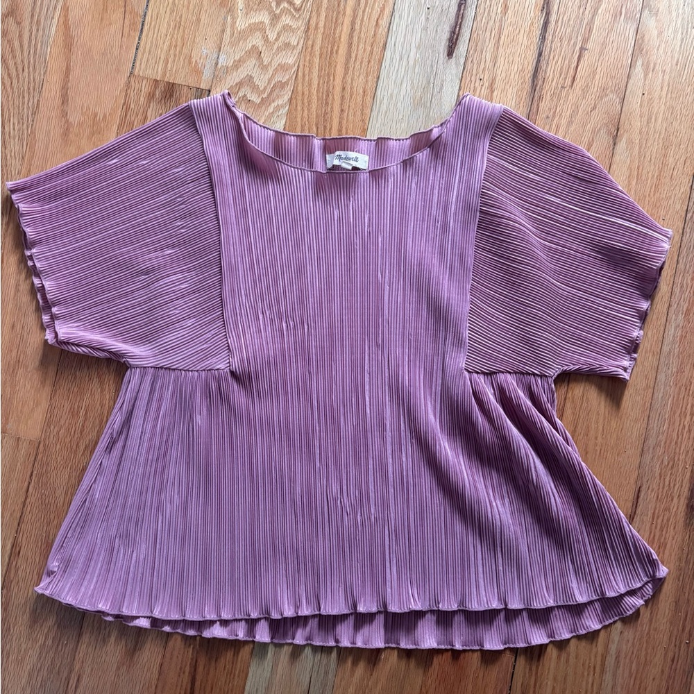 Madewell Pleated Women's Blouse in Light Pink